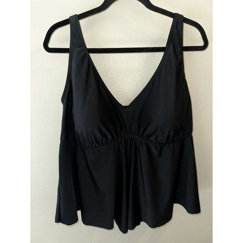 Torrid Tankini Top Size 3 Plus Size Black EUC Swimsuit Bathing Suit Womens 22 24